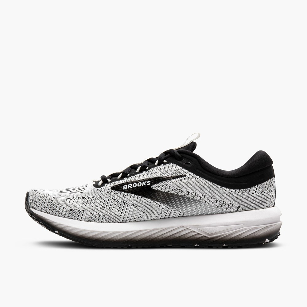 Chaussures Running Route Brooks Revel 7 Blanche Noir Femme | JDQ-8139186